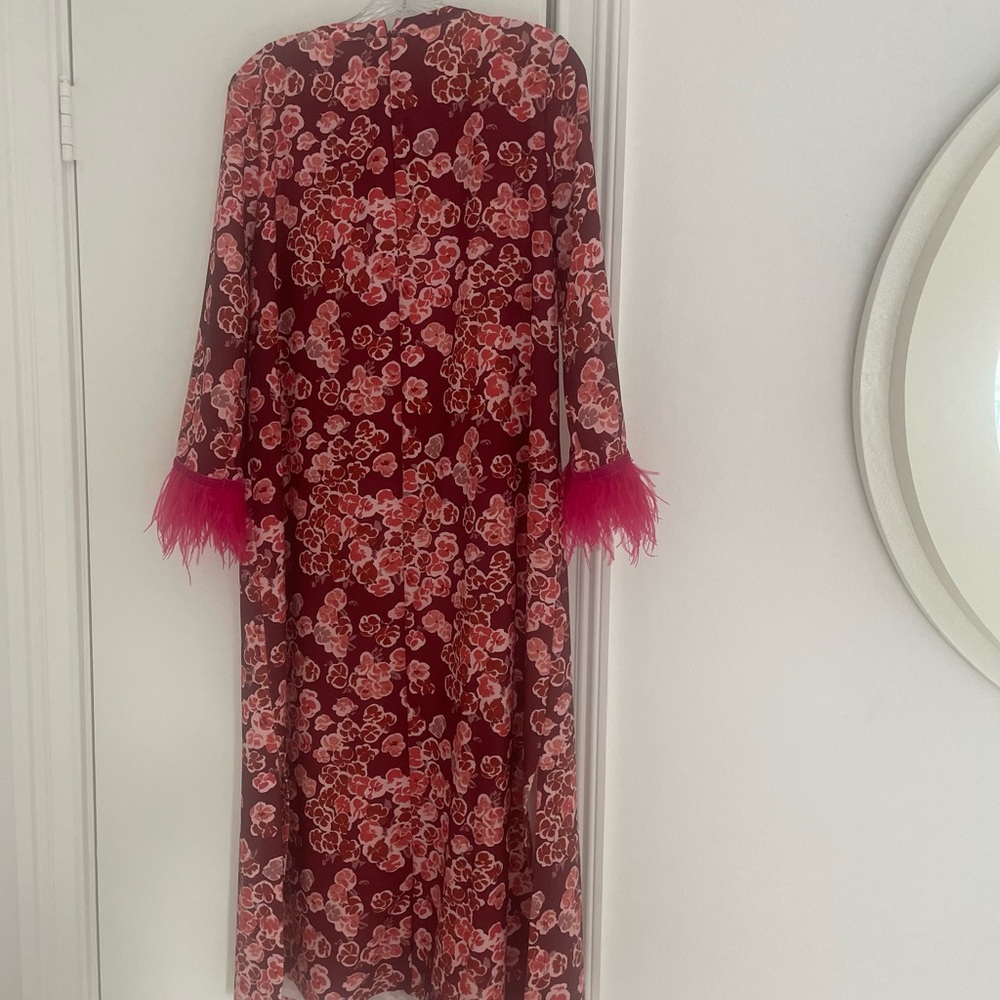 Tuckernuck Dress with Feather Sleeves. Flowy fit. Seen on Megan Stokes.
